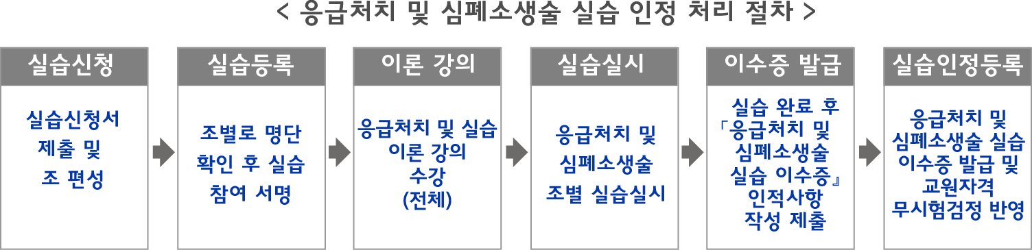 응급처치 및 심폐소생술 실습 진행 과정